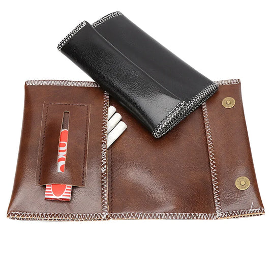 Handgefertigte Leder-Tabaktasche - Cannabiothek