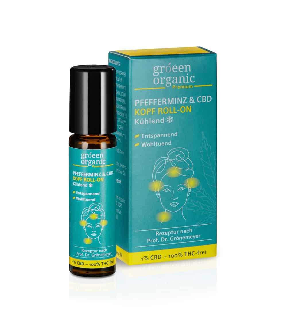 Gröeen Organic Pfefferminz & CBD Kopf Roll-On  10 ml