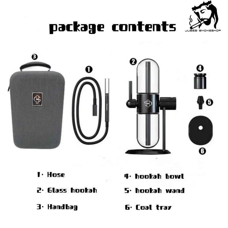 Handbag Hookah Set 360° Rotierende mit Glasrohren - Cannabiothek