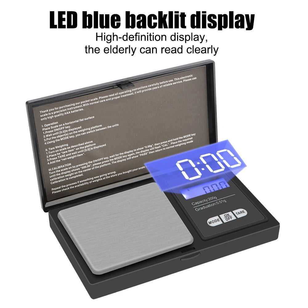 PrecisionScale 200G – Mini Digitalwaage mit 0.01G Genauigkeit - Cannabiothek