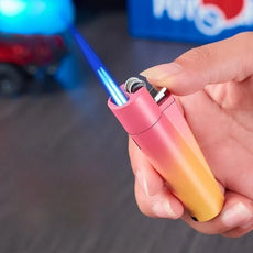 Tragbares Feuerzeug – Kompakte Dual-Flamme Butan Fackel & Winddichte Metall Zünder - Cannabiothek