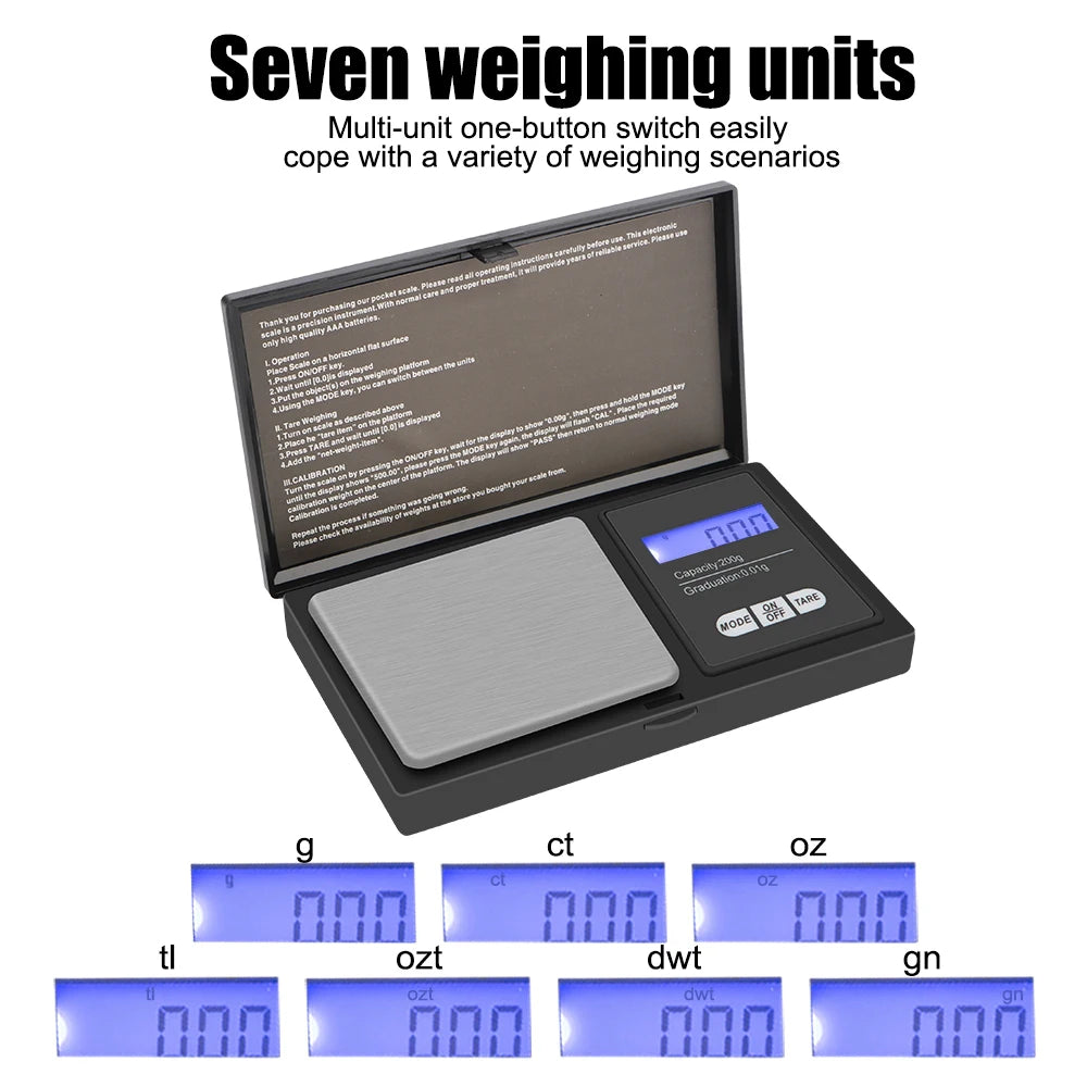 PrecisionScale 200G – Mini Digitalwaage mit 0.01G Genauigkeit - Cannabiothek