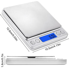 Digitale Präzisionsküchenwaage 3000g/0.1g mit LCD-Display und Tara-Funktion - Cannabiothek