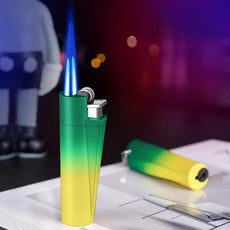 Tragbares Feuerzeug – Kompakte Dual-Flamme Butan Fackel & Winddichte Metall Zünder - Cannabiothek