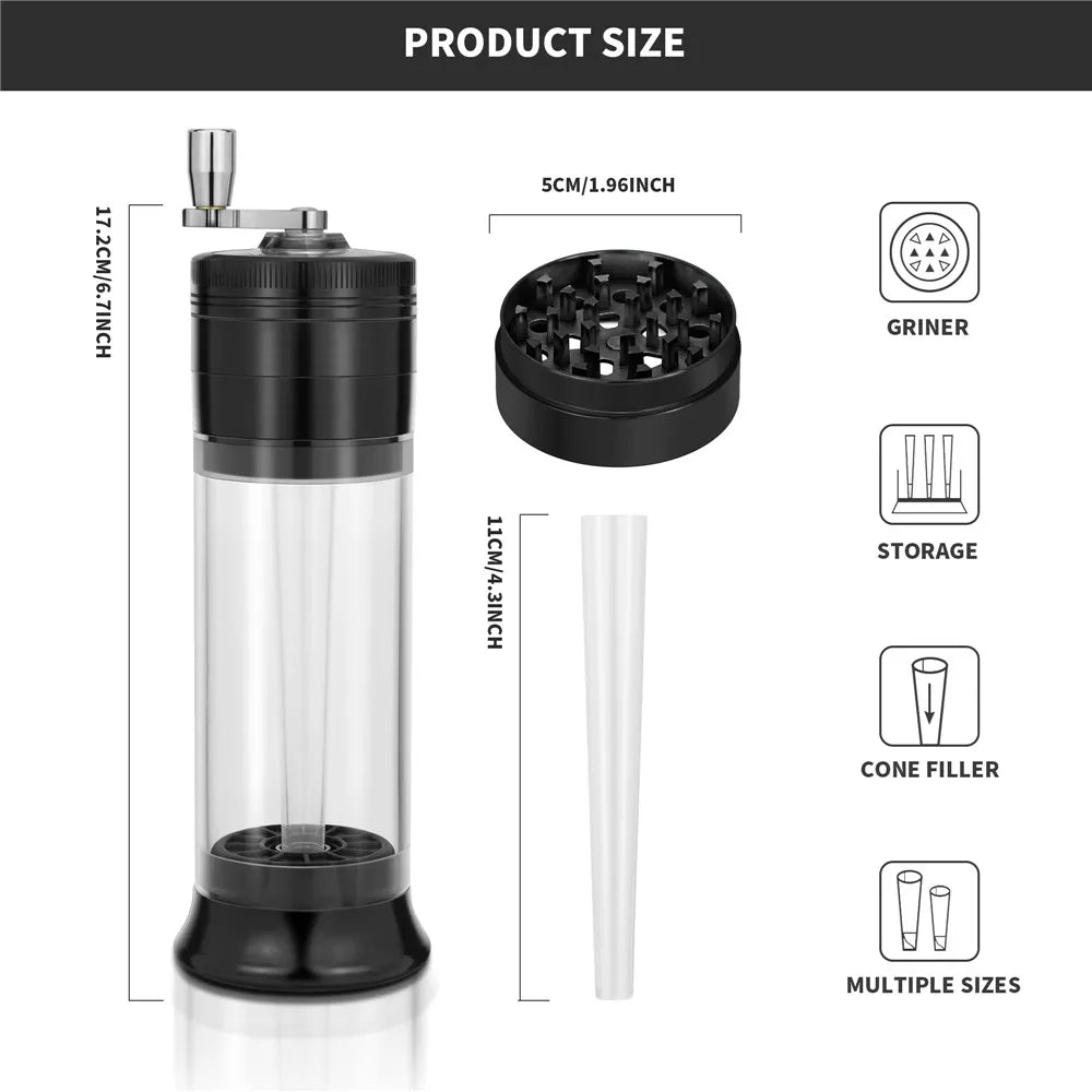 50mm 4-Layer Roller Manuelle Aluminium Grinder - Cannabiothek