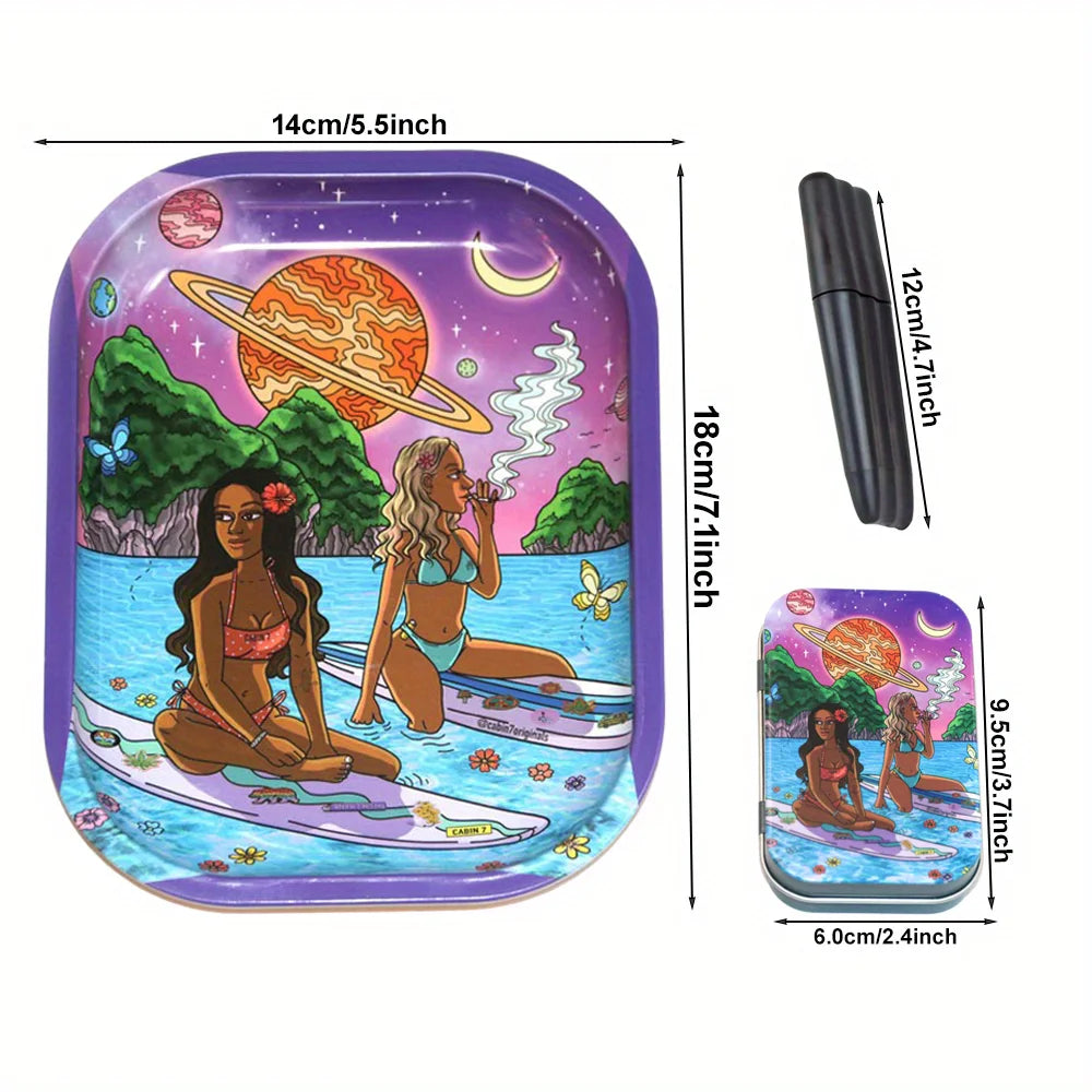 3 teiliges Rolling Tray Kit  Tray Aufbewahrungsbox & Röhrchen - Cannabiothek