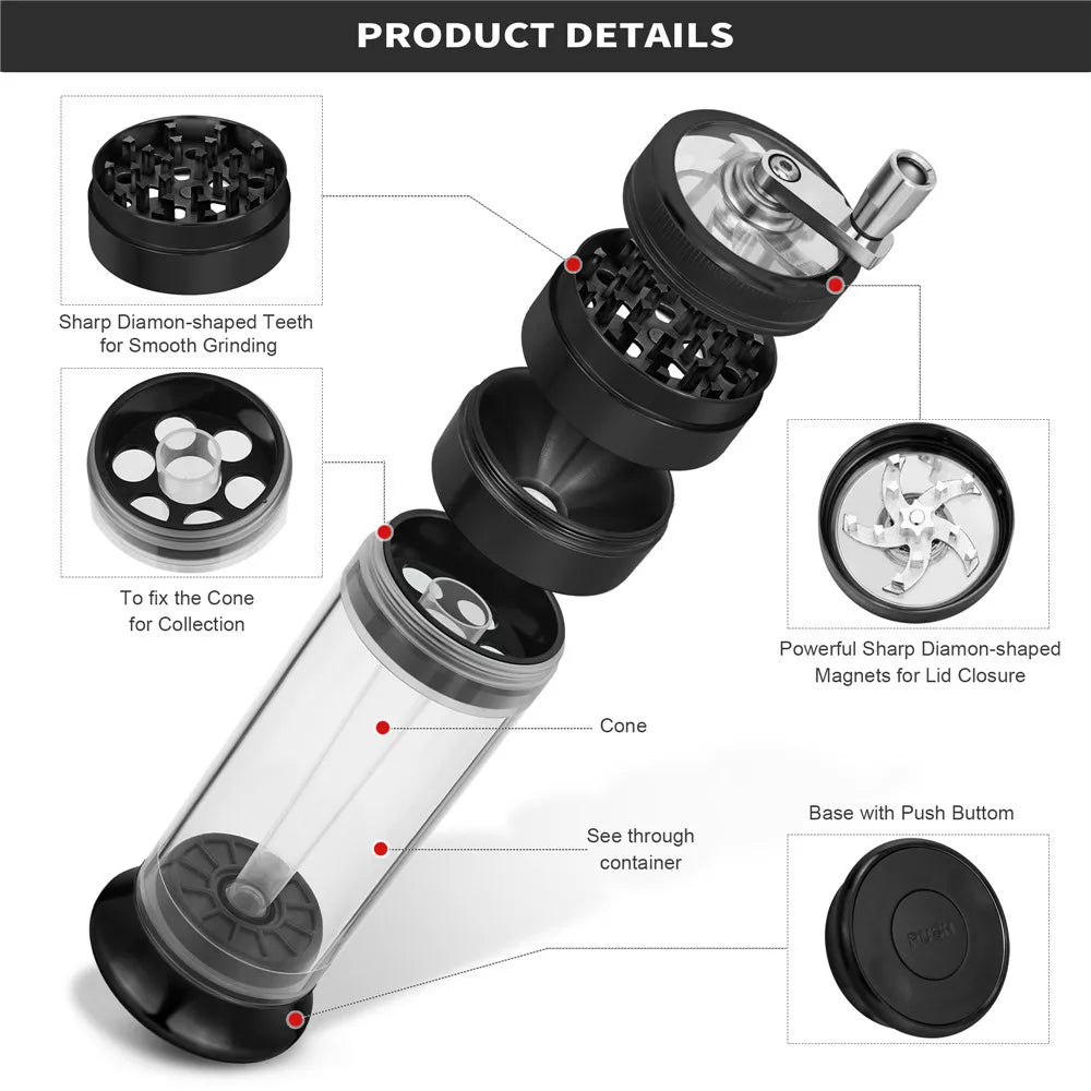 50mm 4-Layer Roller Manuelle Aluminium Grinder - Cannabiothek