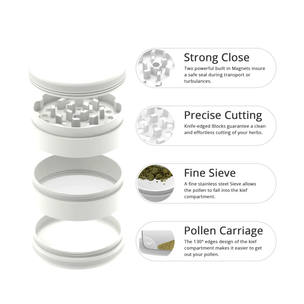 CeramiGrind  4-Layer Grinder mit Weißer Keramikbeschichtung - Cannabiothek