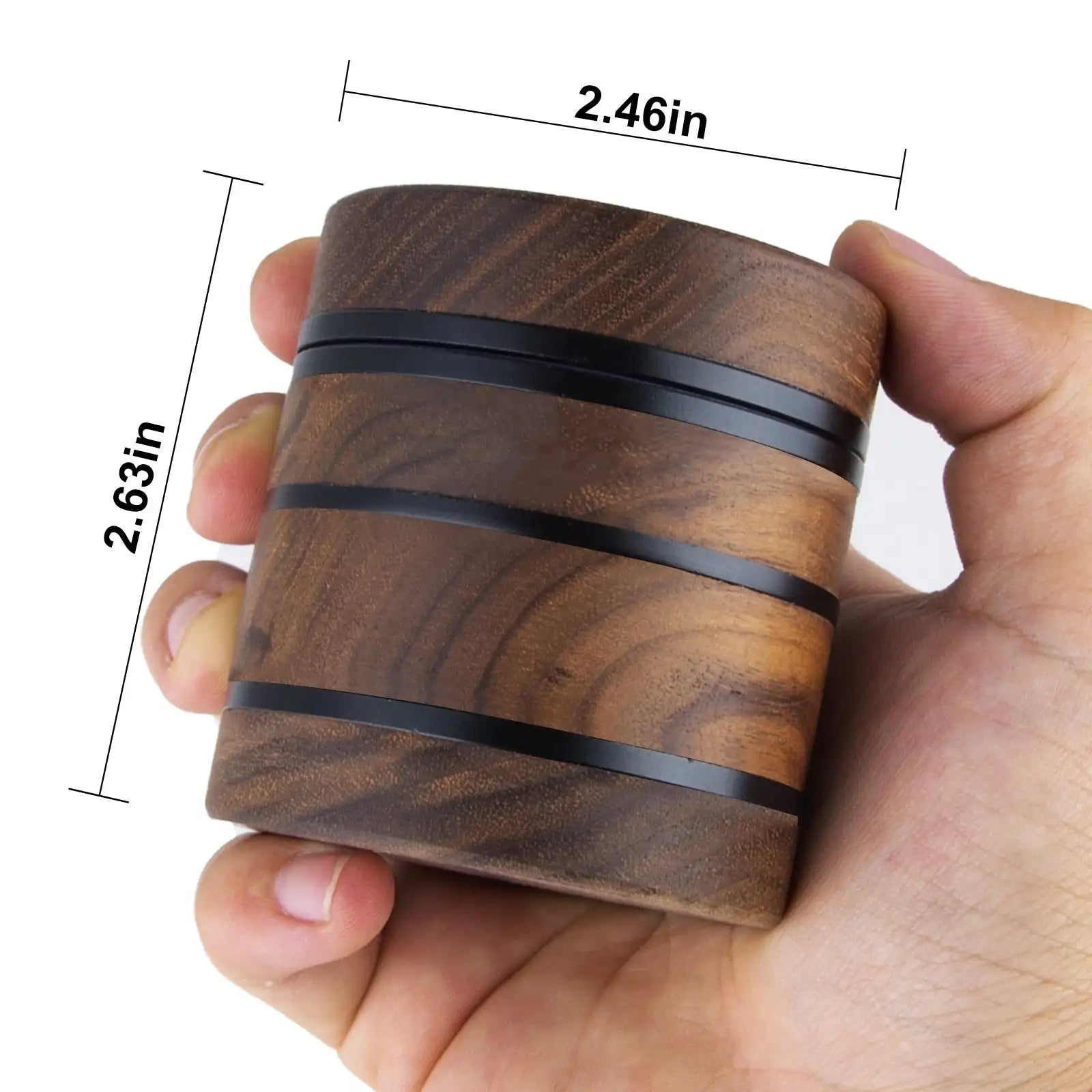 WoodAlloy 63 Hochwertige 4-Layer Holz-Aluminium Kräutermühle - Cannabiothek