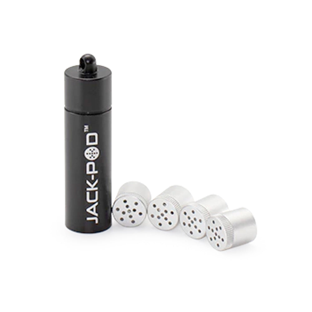 Weezy Stash Tube aus Alumium in schwarz mit 4 Pods