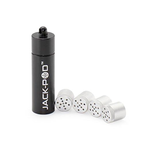 Weezy Stash Tube aus Alumium in schwarz mit 4 Pods